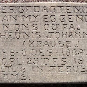 KRAUSE Theunis Johannes 1889-1947