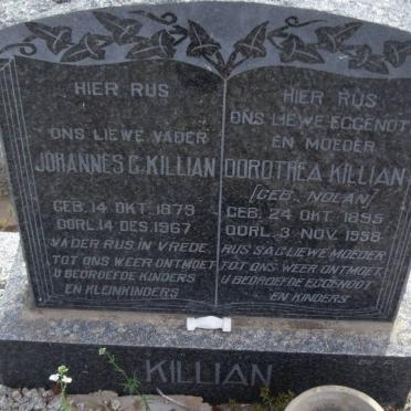 KILLIAN Johannes C. 1879-1967 &amp; Dorothea Nolan 1895-1958