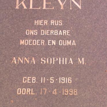 KLEYN Anna Sophia M. 1916-1998