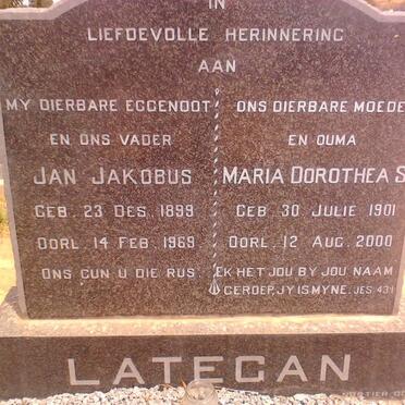 LATEGAN Jan Jakobus 1899-1969 &amp; Maria Dorothea S. 1901-2000