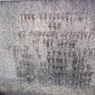 LANGENHOVEN Philip H. 1913-1945