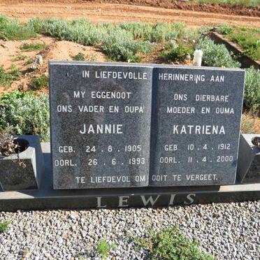 LEWIS Jannie 1905-1993 & Katriena 1912-2000