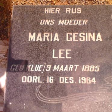 LEE Maria Gesina nee KLUE 1885-1964