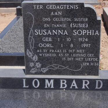 LOMBARD Susanna Sophia 1924-1997