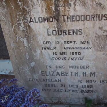 LOURENS Salomon Theodorius 1876-1950 &amp; Elizabeth H.M. LATEGAN 1875-1955