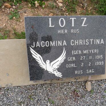 LOTZ Jacomina Christina nee MEYER 1915-1999