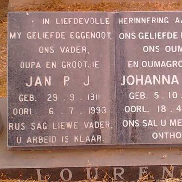 LOURENS Jan P.J. 1911-1993 &amp; Johanna S. 1919-2006