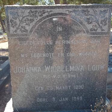 LOUW Johanna Wilhelmina nee v.d. MERWE 1890-1949