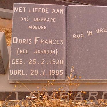 LOMBARD Doris Frances nee JOHNSON 1920-1985