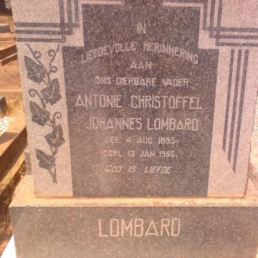LOMBARD Antoine Christoffel Johannes 1895-1956