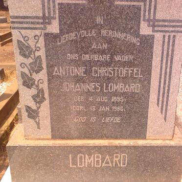 LOMBARD Antoine Christoffel Johannes 1895-1956