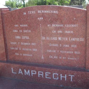 LAMPRECHT Helgard Meyer 1900-1953 &amp; Anna Sophia 1903-1989