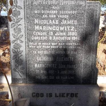 MARINCOWITZ Nicolaas James 1880-1946 &amp; Catharine Elizabeth FOURIE 1862-1959