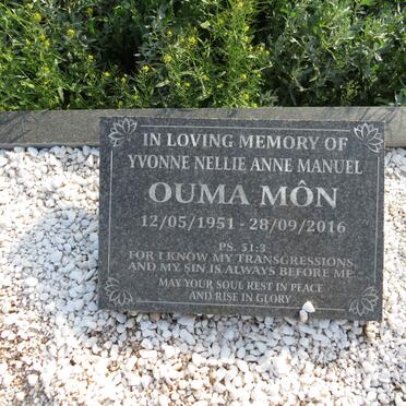 MANUEL Yvonne Nellie Anne 1951-2016