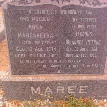 MAREE Jacobus Johannes Petrus 1868-1958 &amp; Anna Margaretha MEYER 1874-1967