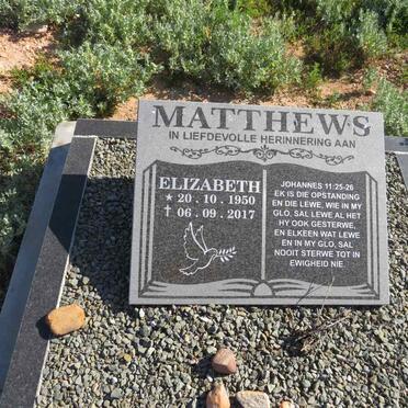 MATTHEWS Elizabeth 1950-2017