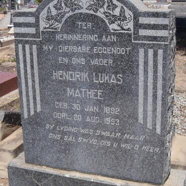 MATHEE Hendrik Lukas 1852-1953