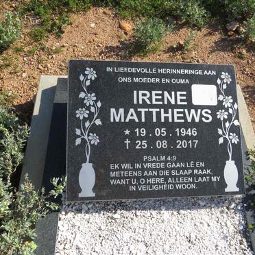 MATTHEWS Irene 1946-2017