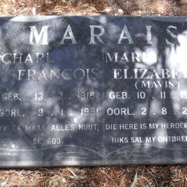 MARAIS Charl Francois 1918-1991 &amp; Maria Elizabeth 1922-2008