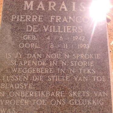 MARAIS Pierre Francois De Villiers 1942-1993