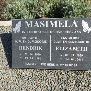 MASIMELA Hendrik 1929-1990 & Elizabeth 1929-2016