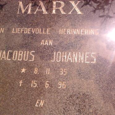 MARX Jacobus Johannes 1935-1996 &amp; Maria Cornelia 1942-