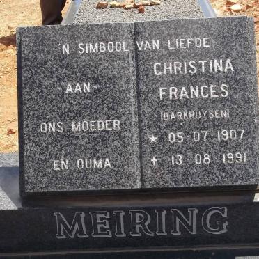 MEIRING Christina Francis nee BARKHUYSEN 1907-1991