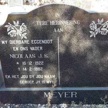 MEYER Nicolaas J.S. 1922-1982