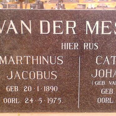 MESCHT Marthinus Jacobus, van der 1890-1975 &amp; Catharina Johanna M.L. VAN DER MESCHT 1897-1975