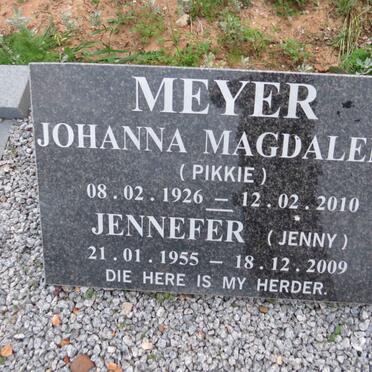 MEYER Johanna Magdalena 1926-2010 :: MEYER Jennefer 1955-2009