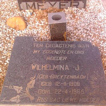 MEYER Wilhelmina J. nee BREYTENBACH 1908-1965