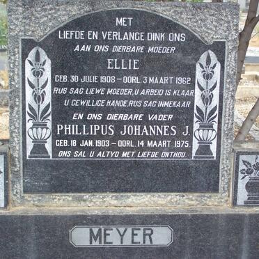 MEYER Phillipus Johannes J. 1903-1975 &amp; Ellie 1908-1962