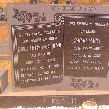MEYER Dawid Hermanus 1911-1980 &amp; Sarah Maria 1915-1989