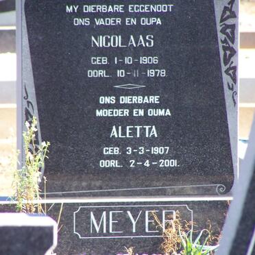 MEYER Nicolaas 1906-1978 &amp; Aletta 1907-2001