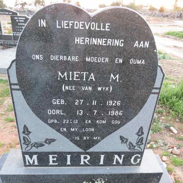 MEIRING Mieta M. nee VAN WYK 1926-1986