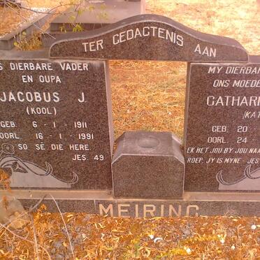 MEIRING Jacobus J. 1911-1991 &amp; Catharina J.A. 1911-1982