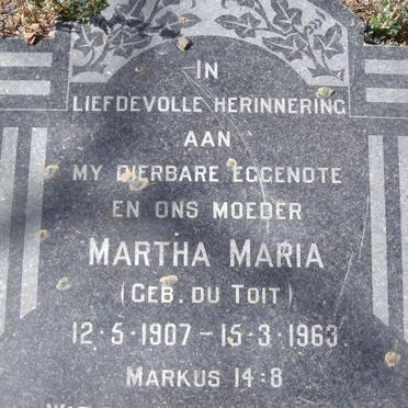 MERWE Martha Maria, van der nee DU TOIT 1907-1963