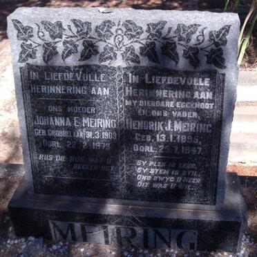 MEIRING Hendrik J. 1895-1947 &amp; Johanna E. GROBBELAAR 1903-1973