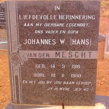 MESCHT Johannes W., van der 1918-1980