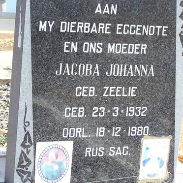 MEYER Jacoba Johanna nee ZEELIE 1932-1980