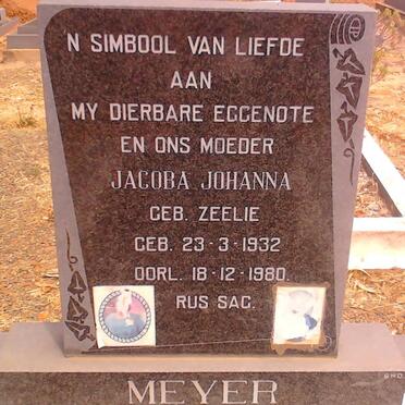 MEYER Jacoba Johanna nee ZEELIE 1932-1980