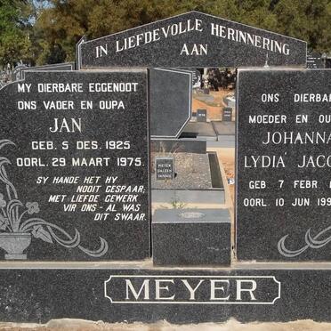 MEYER Jan 1925-1975 &amp; Johanna Lydia Jacoba 1919-1994