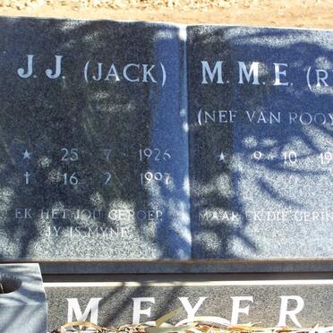 MEYER J.J. 1926-1997 &amp; M.M.E. VAN ROOYEN 1926-