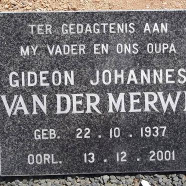 MERWE Gideon Johannes, van der 1937-2001