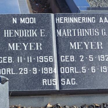 MEYER Marthinus G.J. 1926-1985 :: MEYER Hendrik E. 1956-1984
