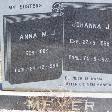 MEYER Anna M.J. 1892-1969 :: MEYER Johanna J. 1898-1971