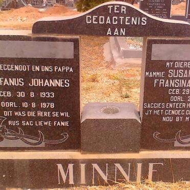 MINNIE Stefanus Johannes 1933-1978 &amp; Susara Johanna Fransina KRUGER 1940-1969