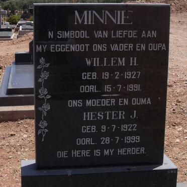 MINNIE Willem H. 1927-1991 &amp; Hester J. 1922-1999