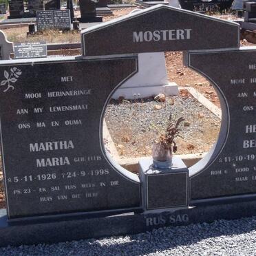 MOSTERT Hermanus Bernardus 1910-2009 &amp; Martha Maria ELLIS 1926-1998