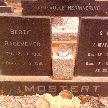 MOSTERT Bertie Rademeyer 1920-1968 &amp; S.H.J. 1919-2005